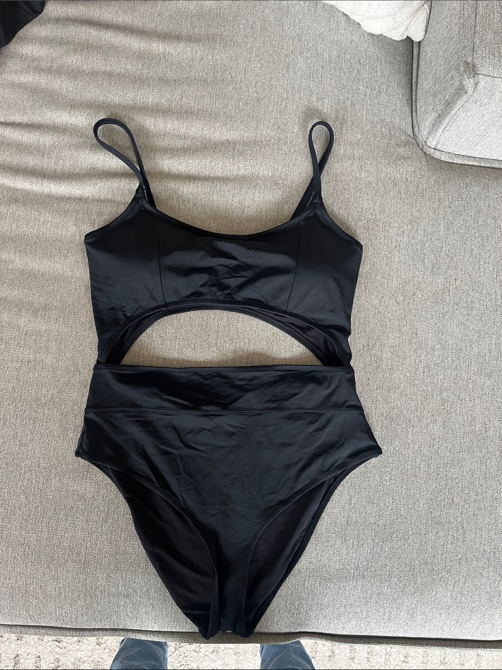 Aerie Black Cutout High-Waist One-Piece Swimsuit - Women Swim
